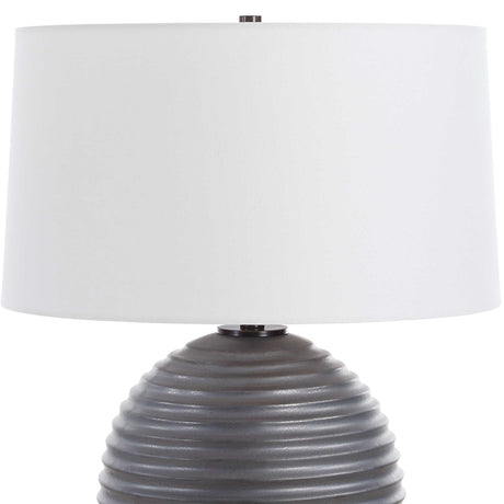 Chelsom Ribbed Table Lamp - Gray by Uttermost - View 5