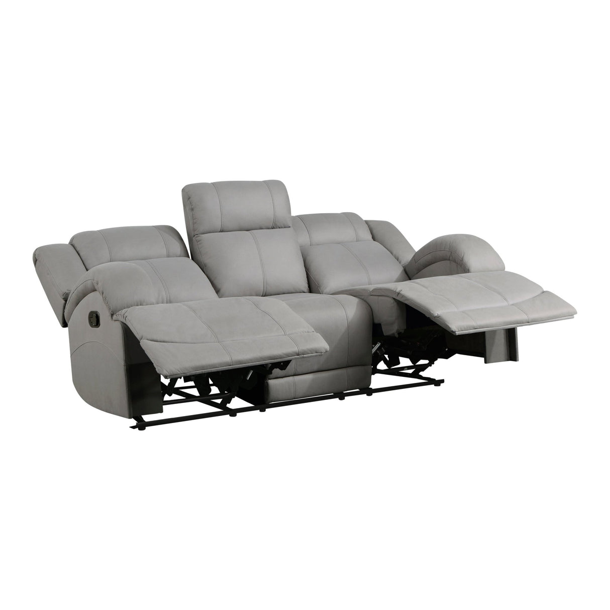 Attractive Gray Color Microfiber Upholstered 1pc Double Reclining Sofa Transitional Living Room Furniture - B01156443 - Home Elegance USA - 5