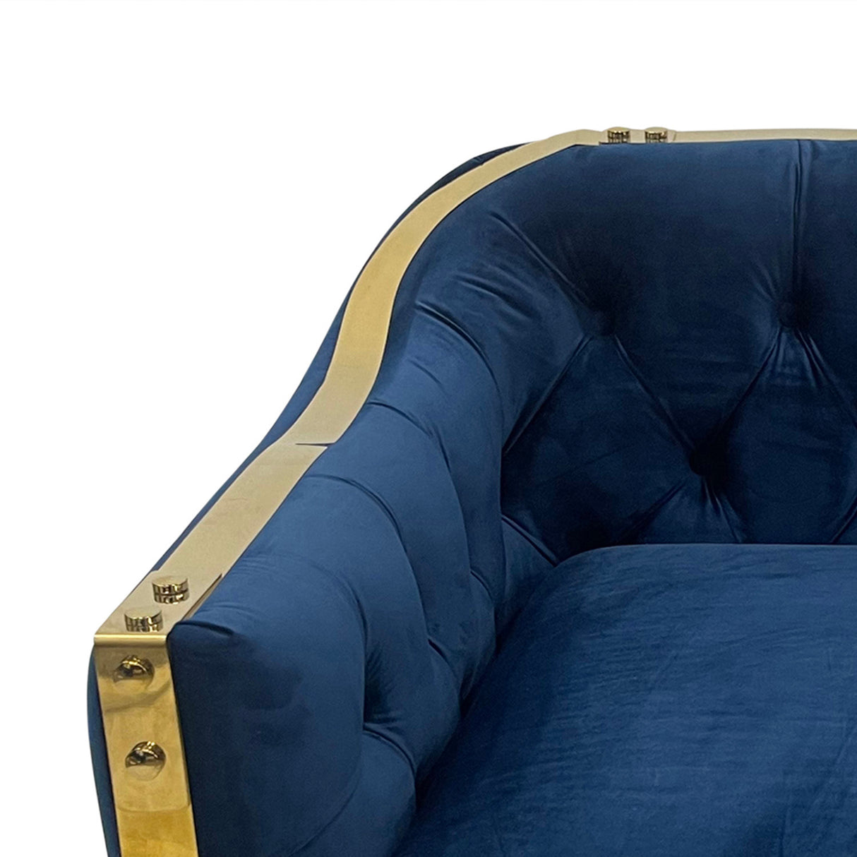 Navy and Gold Sofa Chair - Home Elegance USA