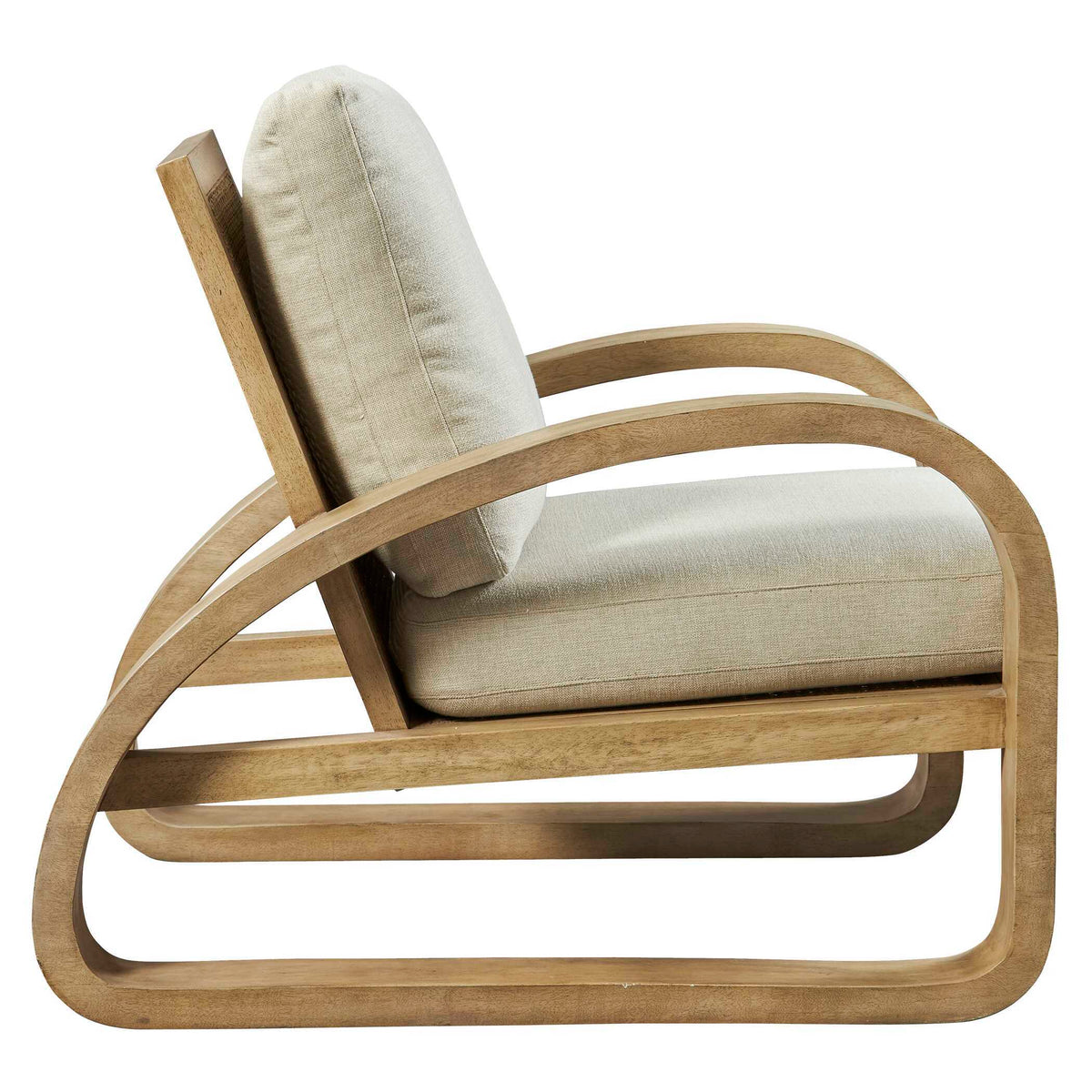 Barbora Wooden Accent Chair - Light Brown / Beige by Uttermost - View 4
