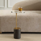 Kaufman Crystal Accent Table Black / Brass - Black / Gold by Uttermost - View 2
