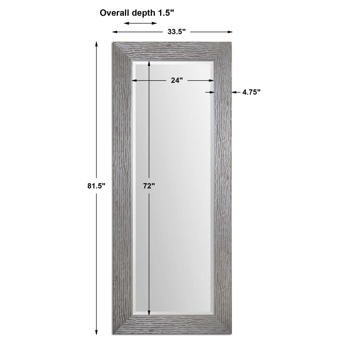 Amadeus Large Mirror - Silver by Uttermost - View 3