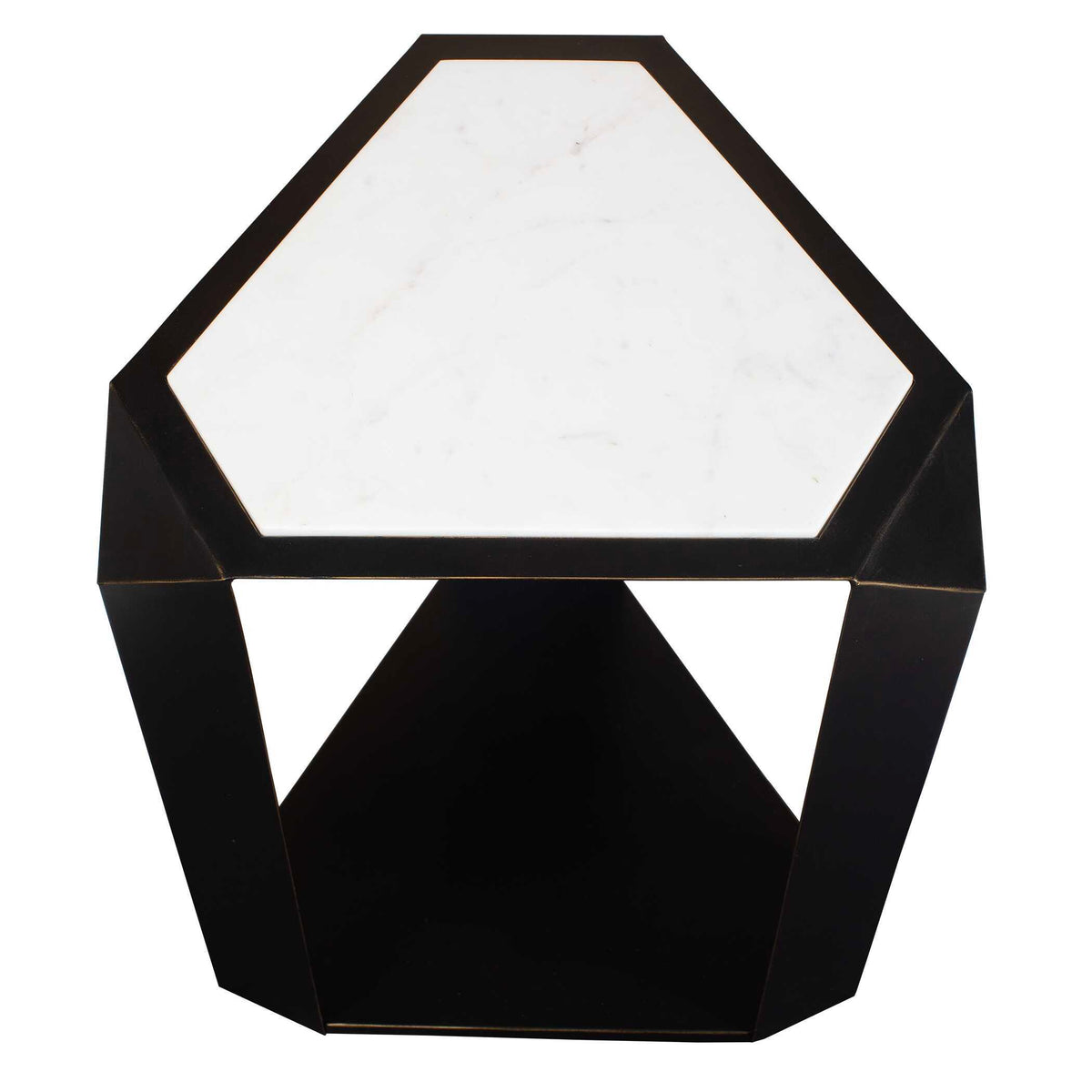 Keenan Geometric Accent Table - Bronze / White by Uttermost - View 6