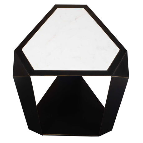 Keenan Geometric Accent Table - Bronze / White by Uttermost - View 6