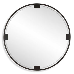 Cornelia Black Round Mirror by Uttermost - View 1