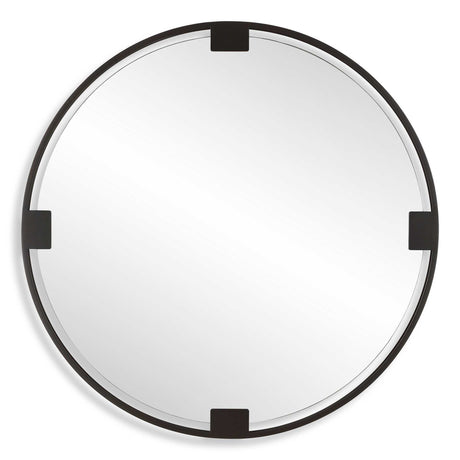Cornelia Black Round Mirror by Uttermost - View 1