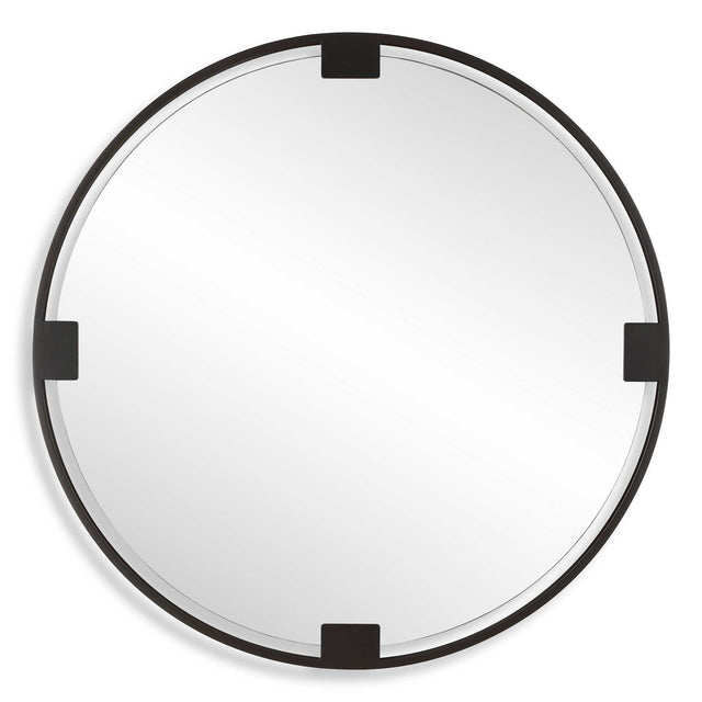 Cornelia Black Round Mirror by Uttermost - View 1
