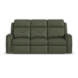 Felix Power Reclining Sofa With Power Headrest, Lumbar, Heat & Massage - Forest Green | Flexsteel