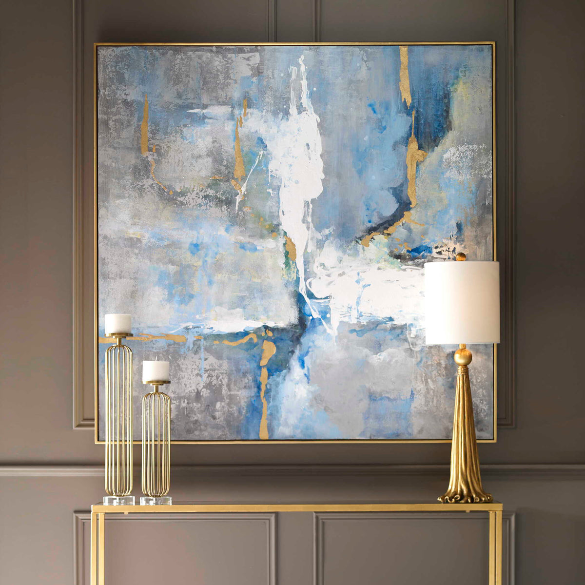 Meditation Modern Art - Light Blue by Uttermost - View 3