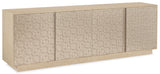 Geometry Entertainment Console Polished Limestone - Beige / Gold by Hooker Furniture - View 1