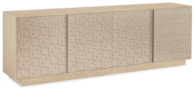 Geometry Entertainment Console Polished Limestone - Beige / Gold by Hooker Furniture - View 1