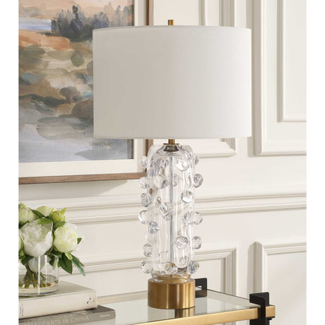 Aura Clear Glass Table Lamp - White by Uttermost - View 4