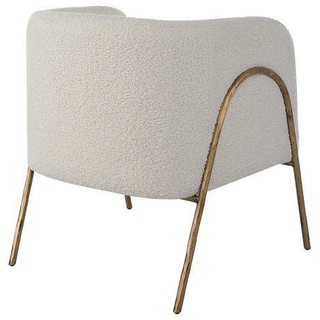 Jacobsen Shearling Accent Chair Off White - White / Light Brown by Uttermost - View 5