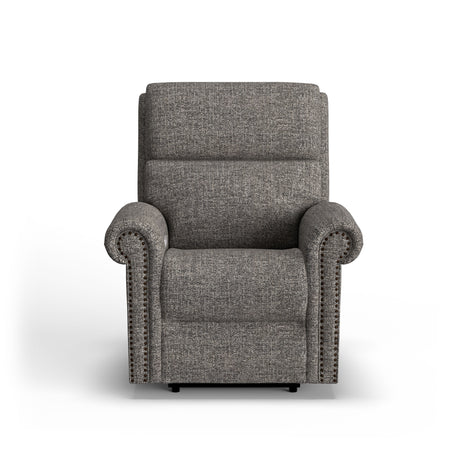 Bernard Power Fabric Recliner With Power Headrest & Lumbar, Nailhead Trim | Flexsteel