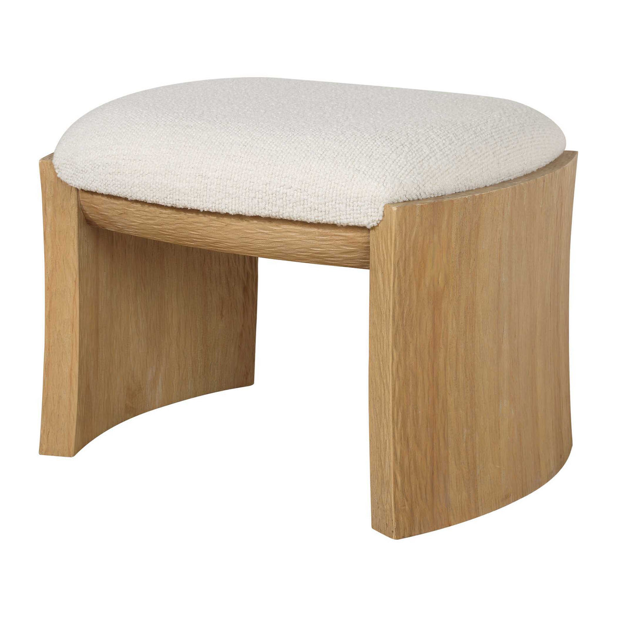 Port Small Bench Natural / White - White / Light Brown by Uttermost - View 4
