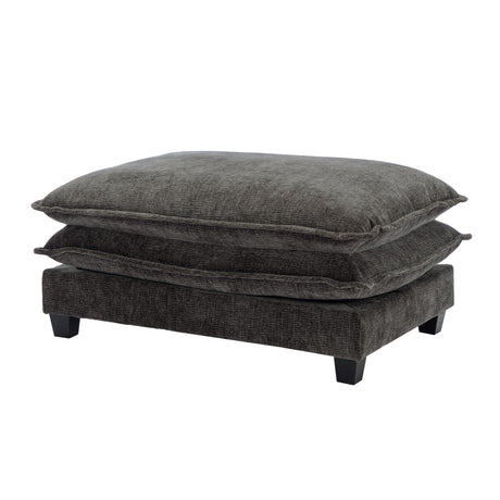 Modern Chenille Upholstered Sectional Sofa with Ottomans, USB Ports, Cup Holders, and Storage in Grey - sold by Home Elegance USA