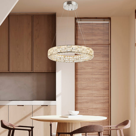 1 Ring Crystal Chandelier // Chrome  | Finesse - Home Elegance USA