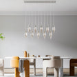 Shinny Teardrops Rectangular Chandelier // Matte Nickel  | Finesse - Home Elegance USA