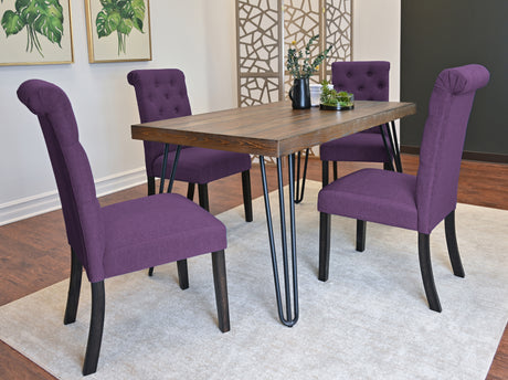 Ashford 5-Piece Dining Set, Hairpin Dining Table with 4 Chairs, 4 Color Options - sold by Home Elegance USA
