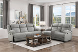 Attractive Gray Color Microfiber Upholstered 1pc Double Reclining Sofa Transitional Living Room Furniture - B01156443 - Home Elegance USA - 6