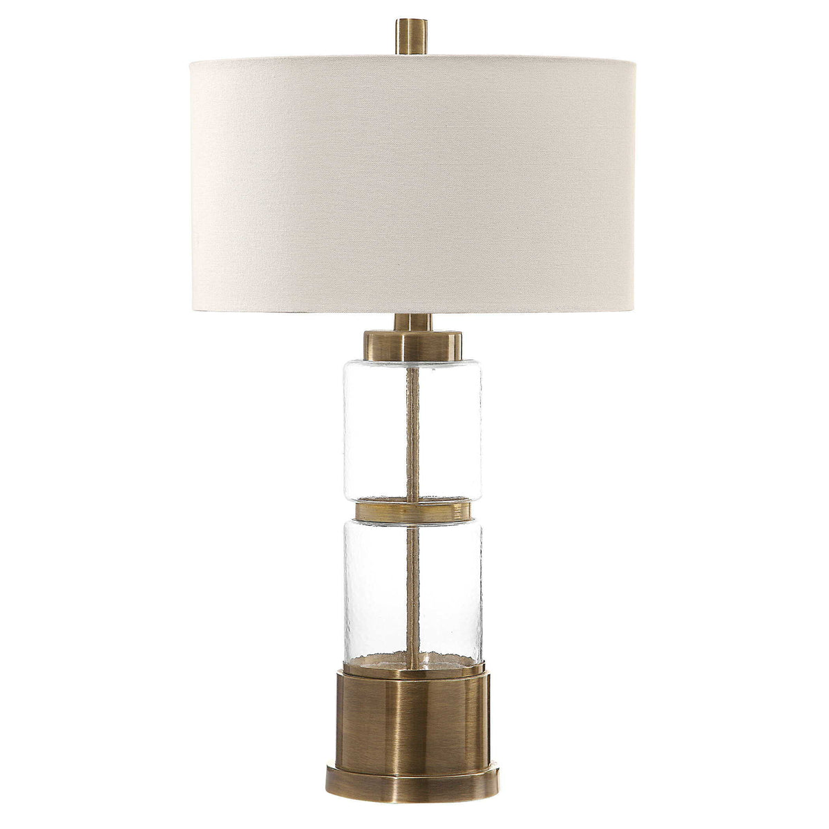 Vaiga Glass Column Lamp - Gold / Beige by Uttermost - View 3