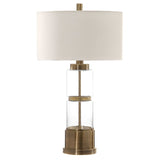 Vaiga Glass Column Lamp - Gold / Beige by Uttermost - View 3