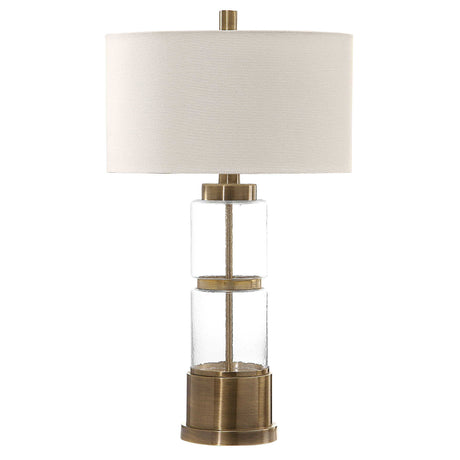 Vaiga Glass Column Lamp - Gold / Beige by Uttermost - View 3