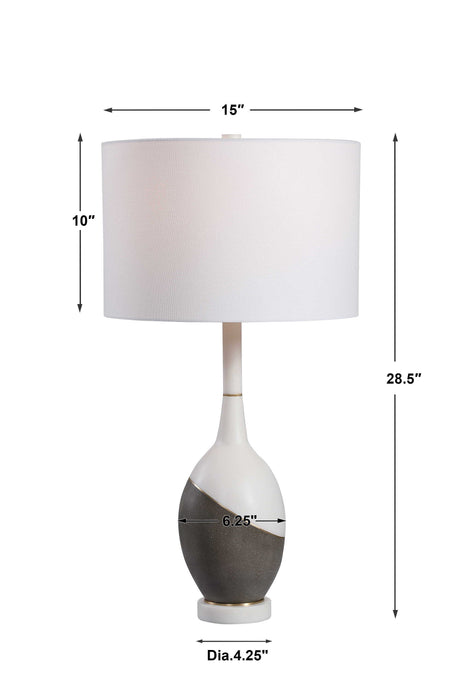 Tanali Modern Table Lamp White & Gray - White / Dark Gray by Uttermost - View 10