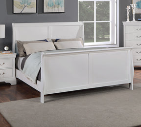 Contemporary Style Eastern King Size 1pc Bed Set Sleigh Design Headboard White Finish Bedroom Furniture
