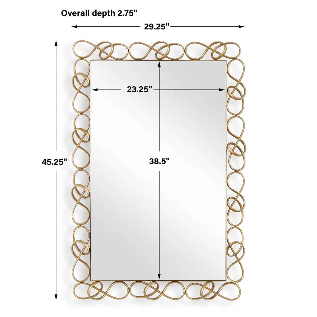 Twist It Mirror Antique Brass - Gold by Uttermost - View 7