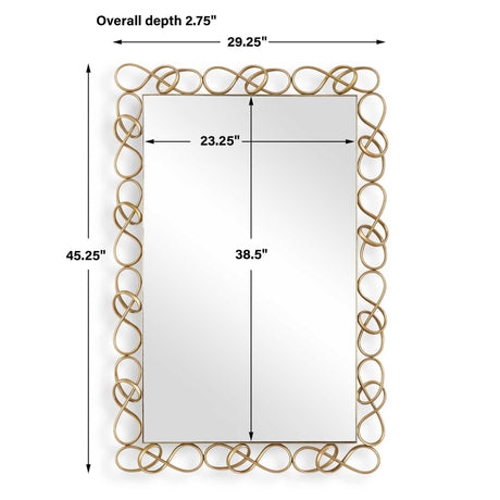 Twist It Mirror Antique Brass - Gold by Uttermost - View 7