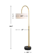 Huxford Brass Arch Floor Lamp - Yellow by Uttermost - View 8