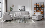 Callie Light Gray Velvet Fabric Sofa Loveseat Chair Living Room Set | Home Elegance USA