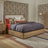 Normandy King Upholstered Storage Bed - Light Brown | Flexsteel
