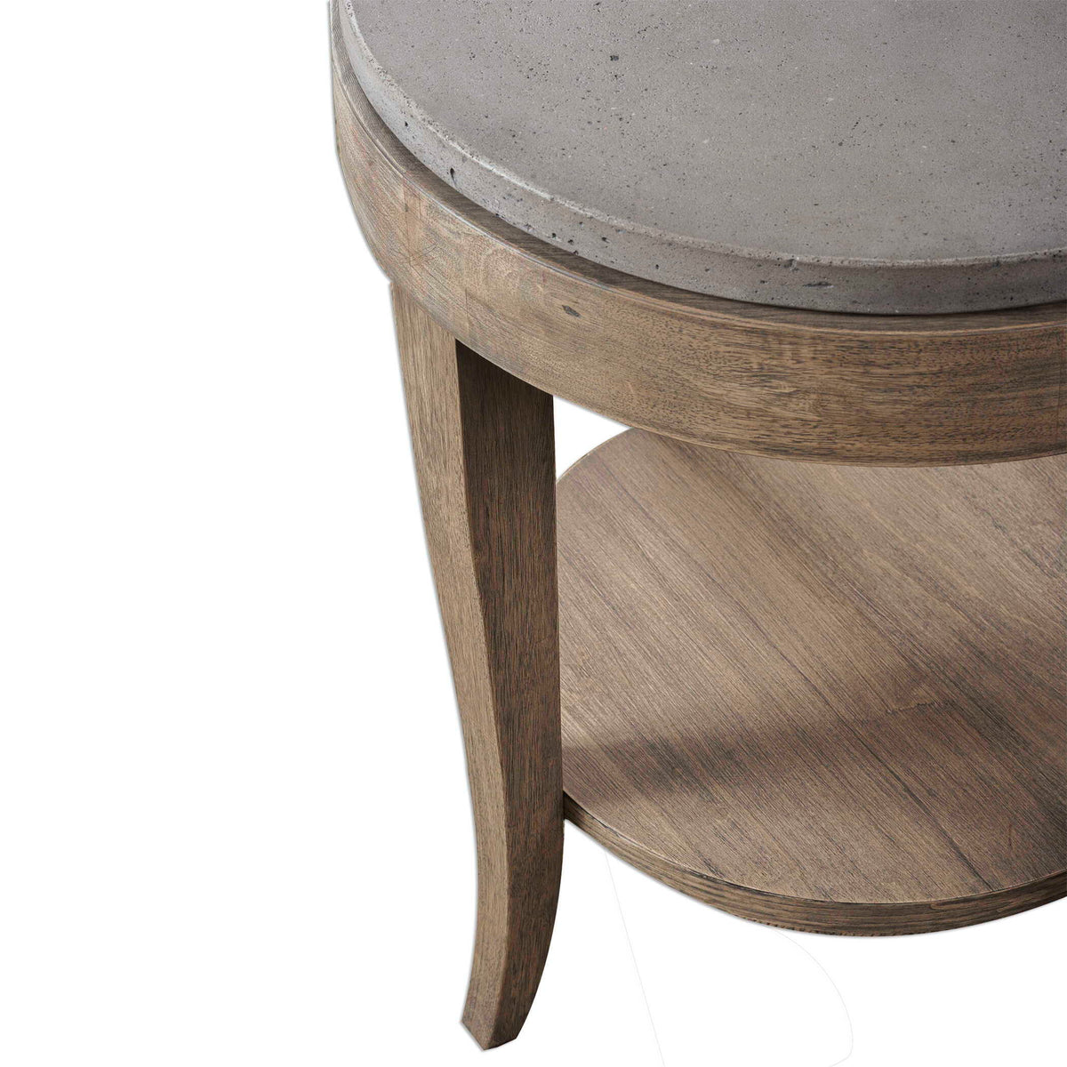 Deka Round Side Table Gray & Light Brown - Gray / Light Brown by Uttermost - View 4