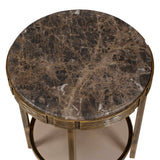 Cusano Round Dark Marble Accent Table Brass / Brown - Gold / Dark Brown by Uttermost - View 7