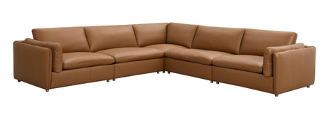 Brighton Top Grain Leather 5 Pieces Modular Sectional - sold by Home Elegance USA