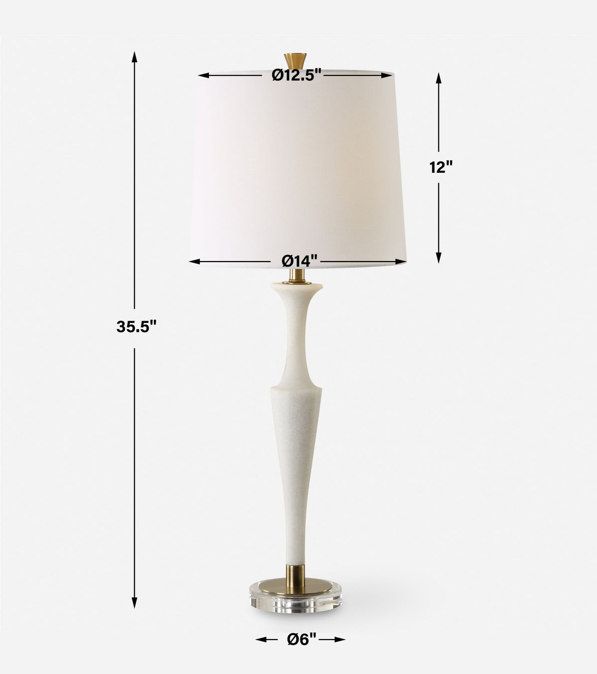Colette White Stone Table Lamp by Uttermost - View 7