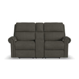 Bernard Power Leather Reclining Loveseat With Console, Power Headrests & Lumbar | Flexsteel