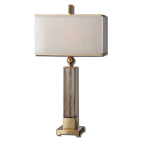 Caecilia Glass Table Lamp Amber - Yellow / White by Uttermost - View 1