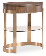 Eleana Oval Nightstand Medium Wood / Gold - Dark Brown / Gold by Hooker Furniture - View 1
