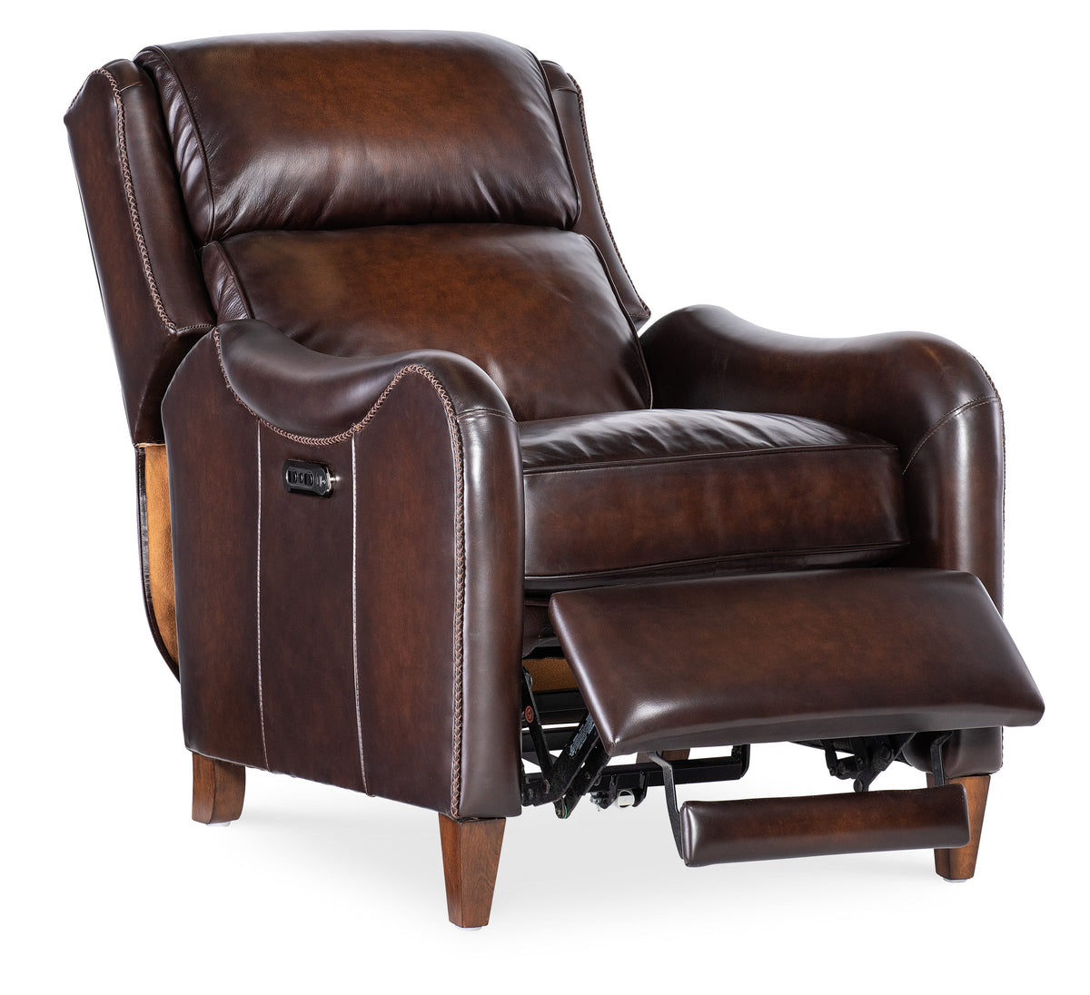 Carrington Power Recliner With Power Headrest - Dark Brown by Hooker Furniture - View 4