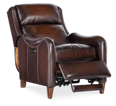 Carrington Power Recliner With Power Headrest - Dark Brown by Hooker Furniture - View 4