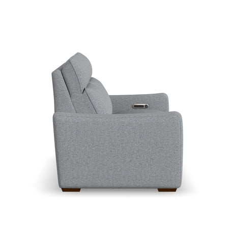 Ava Power Reclining Loveseat With Power Headrest & Lumbar - Stonewash | Flexsteel