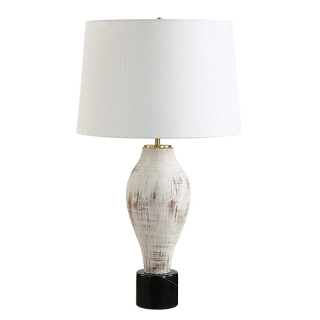 Magdaline Rustic Table Lamp - White by Uttermost - View 4