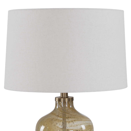 Rainer Blown Glass Table Lamp - Light Brown / White by Uttermost - View 5