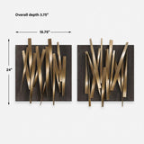 Crosshatch Metal Wall Decor (Set of 2) - Dark Brown / Bronze by Uttermost - View 8