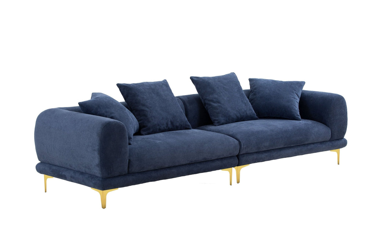 108.3'' Modern Sofa Couch 4 - Seater Fabric Sofa for Livingroom Office BLUE - W876S00044 - image - 5