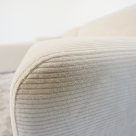 Mar Sectional Cream Corduroy Sofa Left Facing Velvet High-Quality Fabric 101.60x65.00x27.60 inches - sold by Home Elegance USA