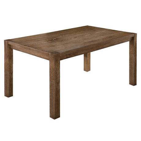Transitional 6 Pieces Driftwood Dining Set, Antique Oak Wood Finish Dining Table Bench and 4 side Chairs with Open X-Back, Cushion, Natural Oak - sold by Home Elegance USA